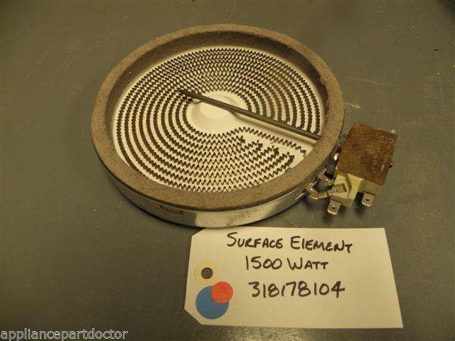 ge STOVE 318178104 Surface Element 1500 Watt USED PART ge STOVE 318178104 Surface Element 1500 Watt USED PART